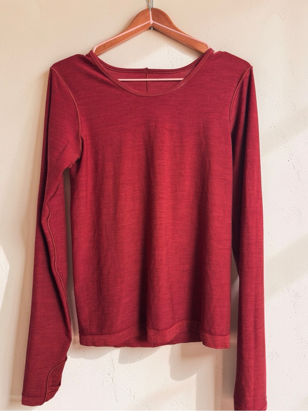 Beyond Yoga | Red Heathered Lightweight Long Sleeve Athleisure Top | Size S NWOT